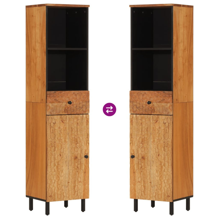 Badkamerwandkast 38x33x160 cm massief acaciahout