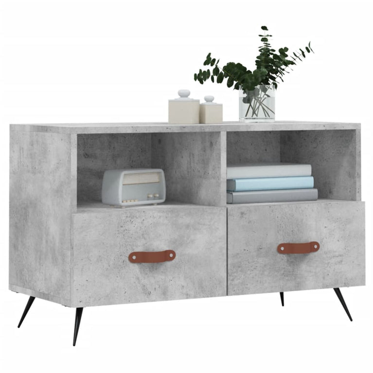Tv-meubel 80x36x50 cm bewerkt hout betongrijs MeubelReus