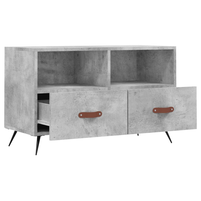 Tv-meubel 80x36x50 cm bewerkt hout betongrijs MeubelReus