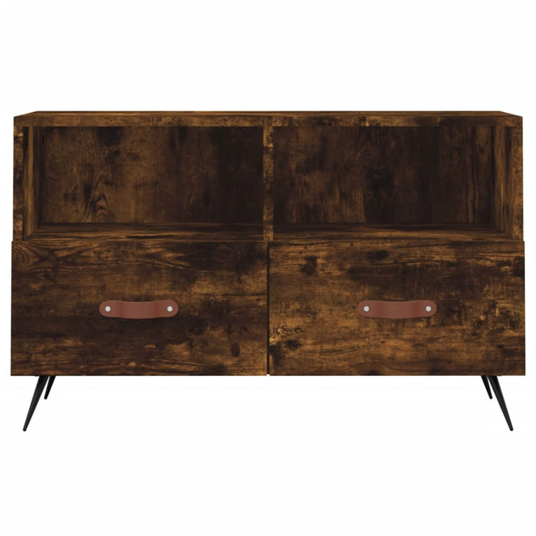 Tv-meubel 80x36x50 cm bewerkt hout gerookt eikenkleurig MeubelReus