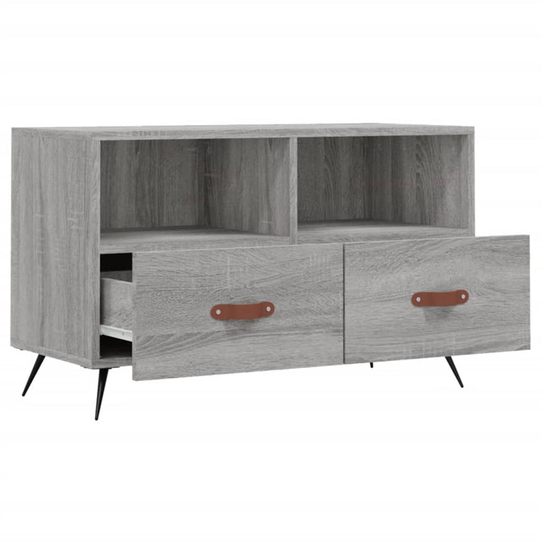 Tv-meubel 80x36x50 cm bewerkt hout grijs sonoma eikenkleurig MeubelReus
