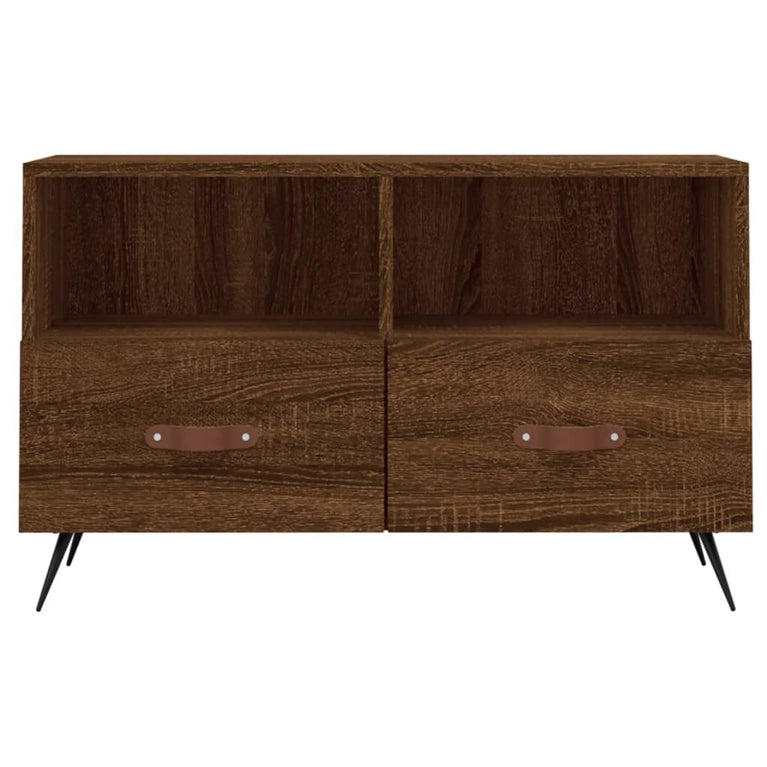 Tv-meubel 80x36x50 cm bewerkt hout bruin eikenkleur MeubelReus
