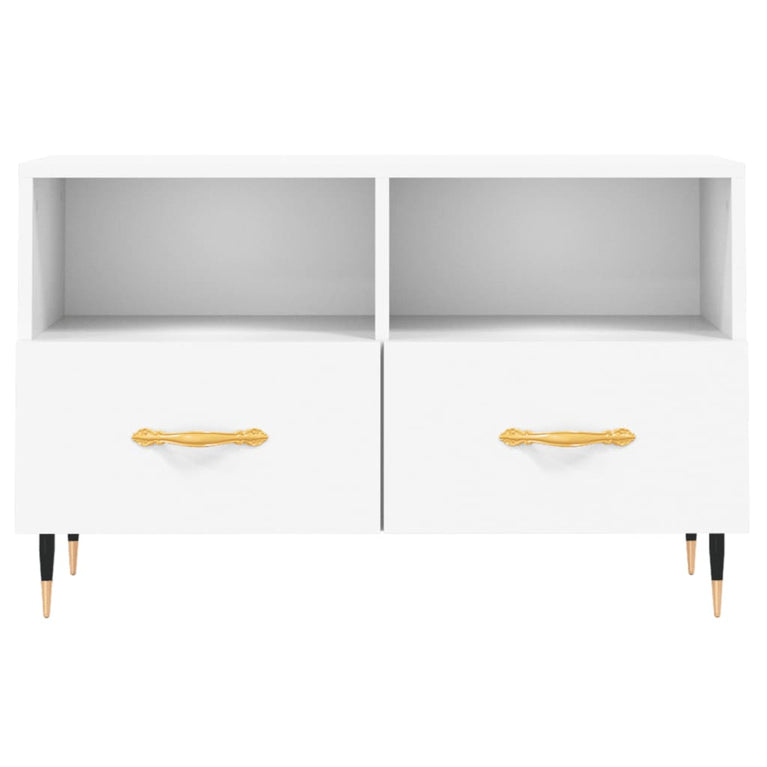 Tv-meubel 80x36x50 cm bewerkt hout wit MeubelReus