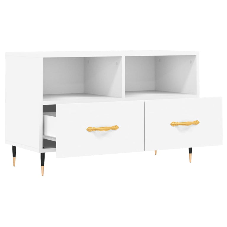 Tv-meubel 80x36x50 cm bewerkt hout wit MeubelReus