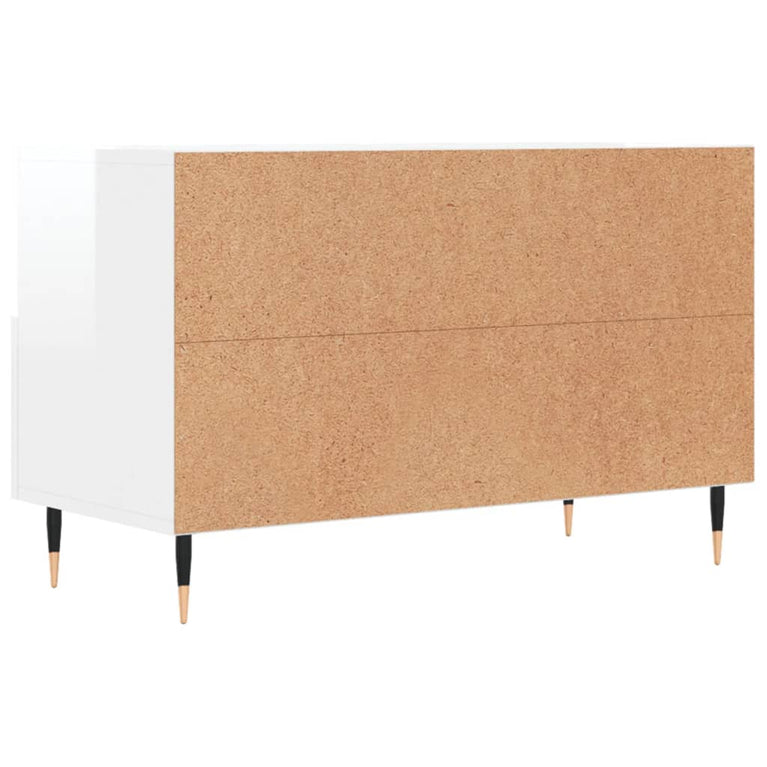 Tv-meubel 80x36x50 cm bewerkt hout hoogglans wit MeubelReus