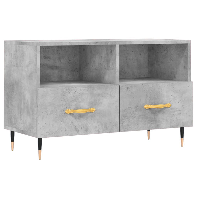 Tv-meubel 80x36x50 cm bewerkt hout betongrijs MeubelReus