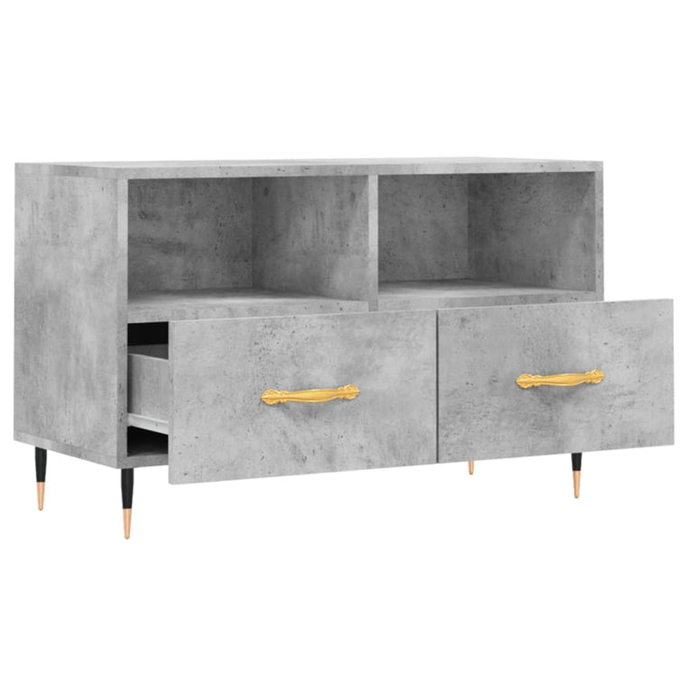 Tv-meubel 80x36x50 cm bewerkt hout betongrijs MeubelReus