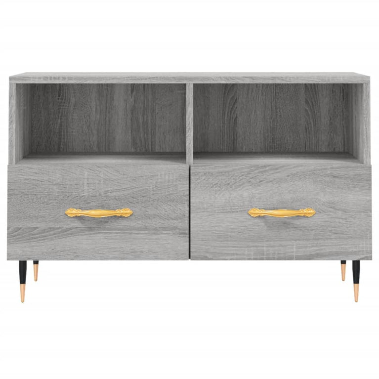 Tv-meubel 80x36x50 cm bewerkt hout grijs sonoma eikenkleurig MeubelReus