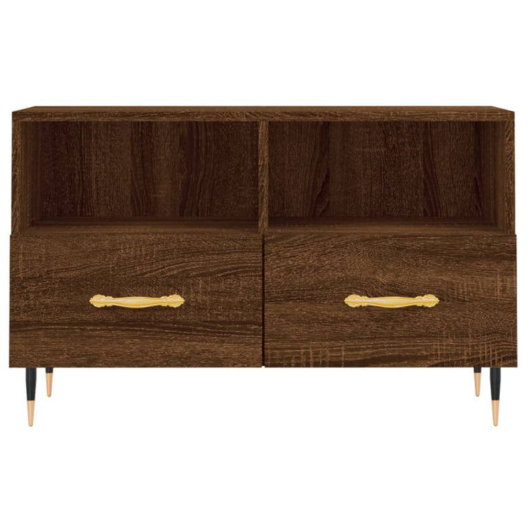 Tv-meubel 80x36x50 cm bewerkt hout bruin eikenkleur MeubelReus