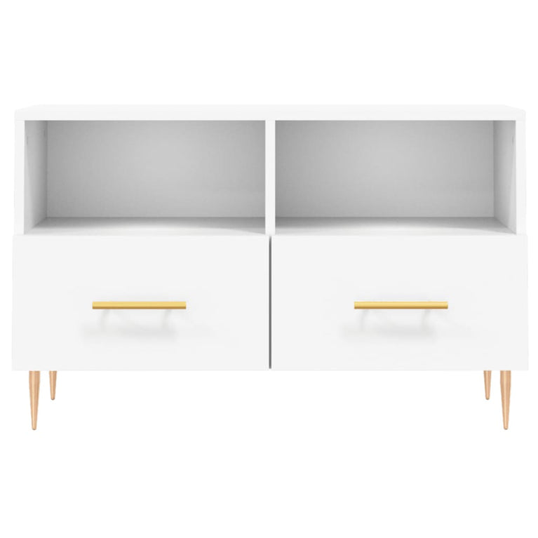 Tv-meubel 80x36x50 cm bewerkt hout wit MeubelReus