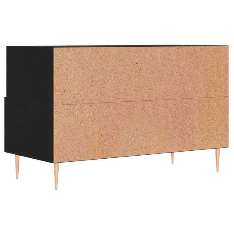 Tv-meubel 80x36x50 cm bewerkt hout zwart MeubelReus