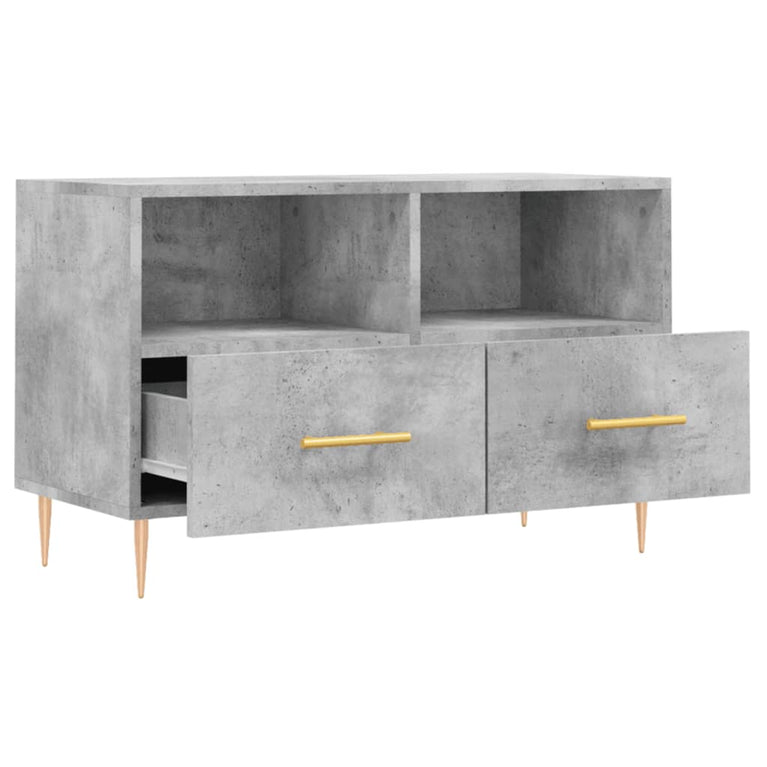 Tv-meubel 80x36x50 cm bewerkt hout betongrijs MeubelReus