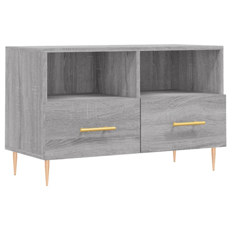 Tv-meubel 80x36x50 cm bewerkt hout grijs sonoma eikenkleurig MeubelReus
