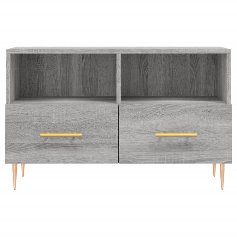 Tv-meubel 80x36x50 cm bewerkt hout grijs sonoma eikenkleurig MeubelReus