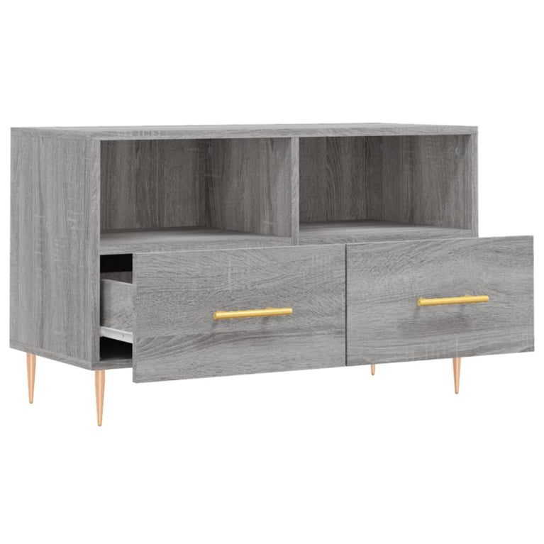 Tv-meubel 80x36x50 cm bewerkt hout grijs sonoma eikenkleurig MeubelReus