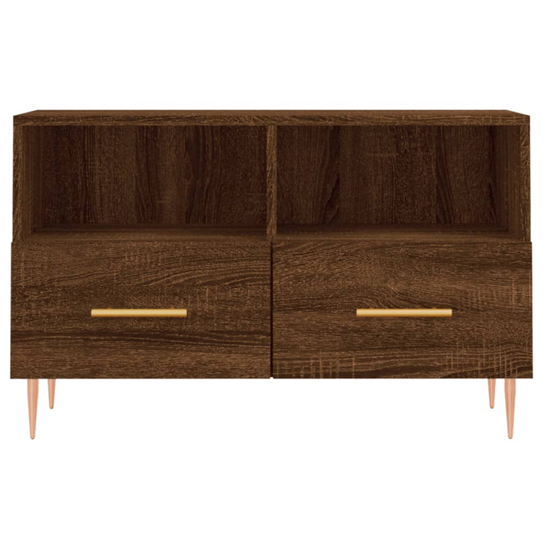 Tv-meubel 80x36x50 cm bewerkt hout bruin eikenkleur MeubelReus