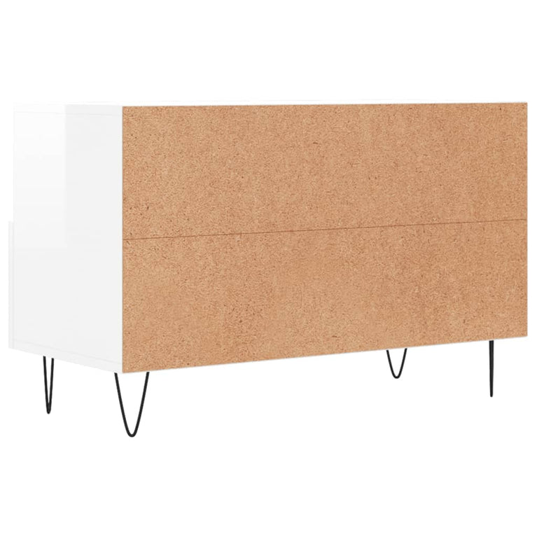 Tv-meubel 80x36x50 cm bewerkt hout hoogglans wit MeubelReus