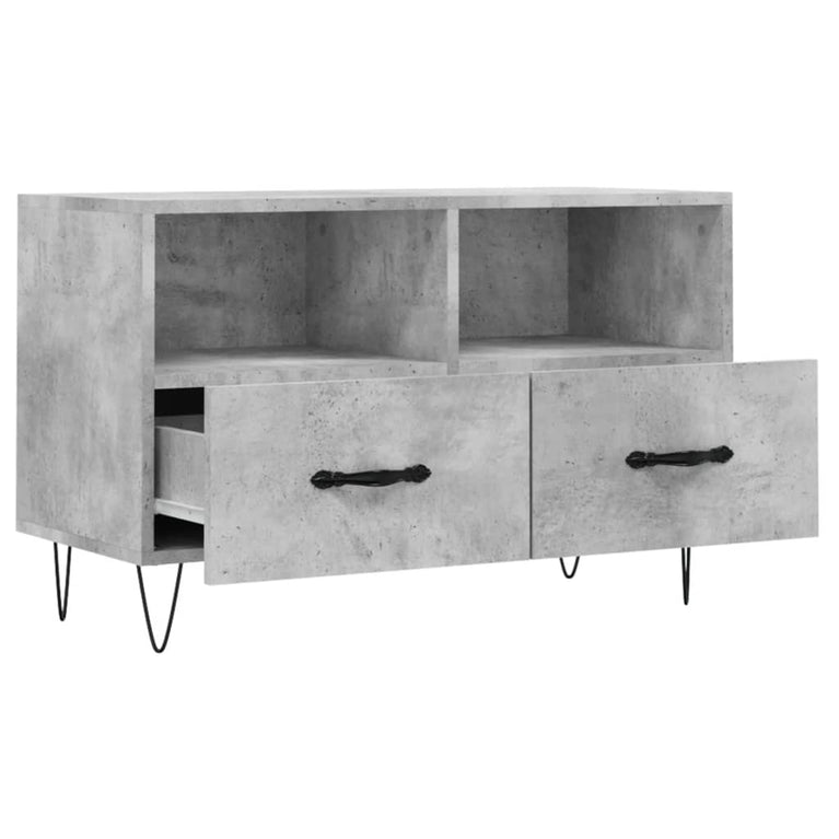 Tv-meubel 80x36x50 cm bewerkt hout betongrijs MeubelReus