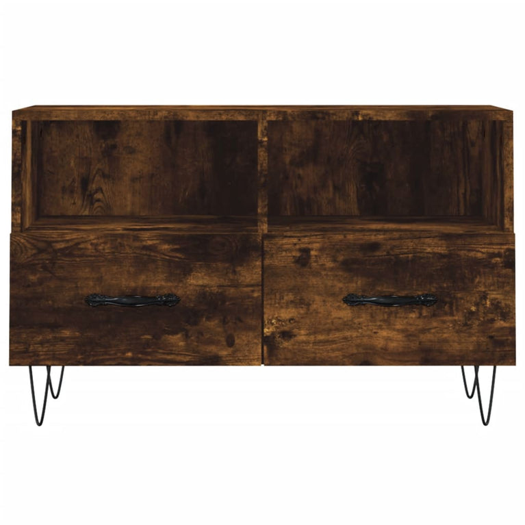 Tv-meubel 80x36x50 cm bewerkt hout gerookt eikenkleurig MeubelReus