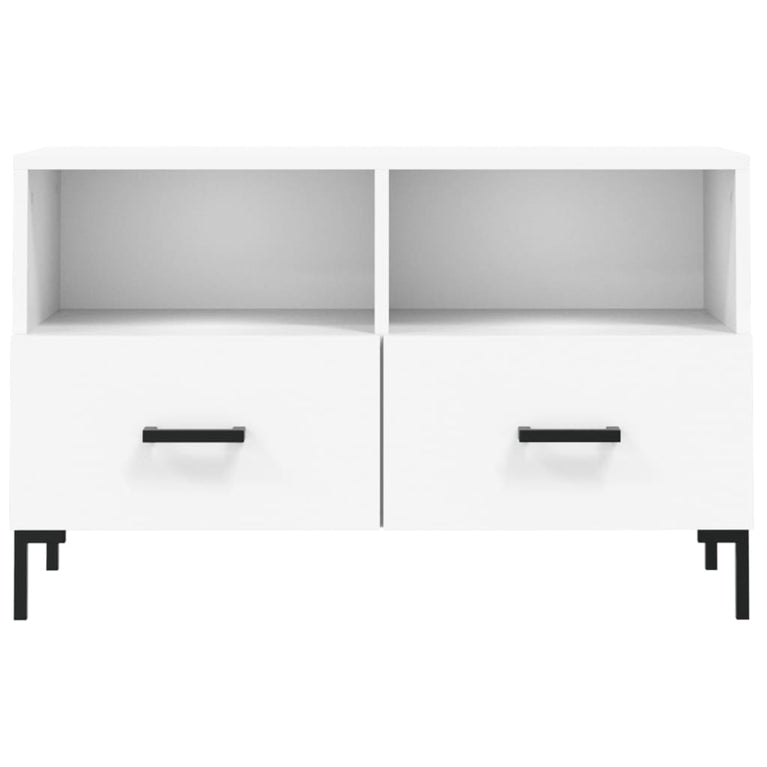 Tv-meubel 80x36x50 cm bewerkt hout wit MeubelReus