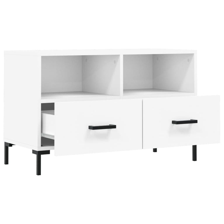 Tv-meubel 80x36x50 cm bewerkt hout wit MeubelReus
