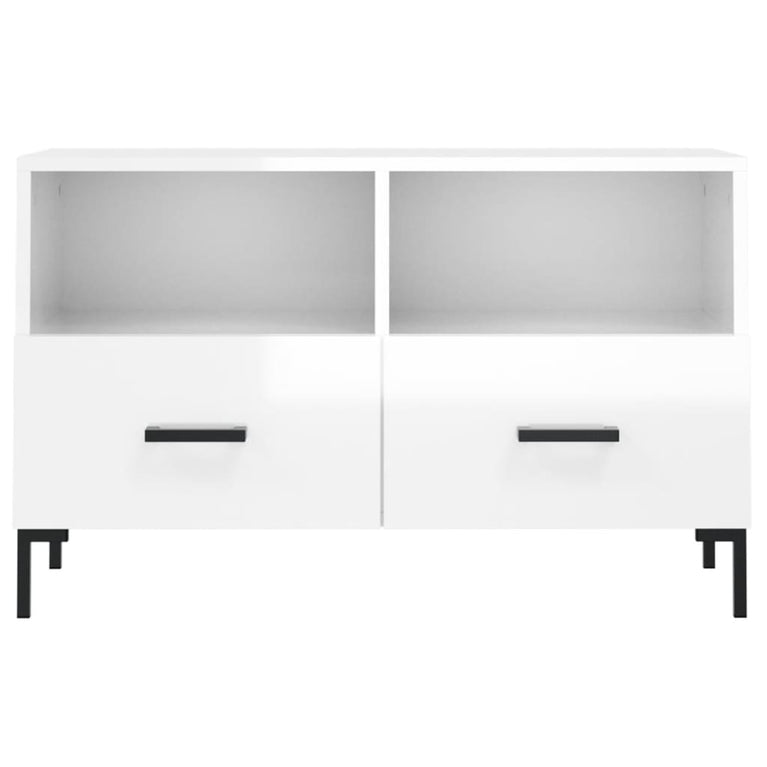 Tv-meubel 80x36x50 cm bewerkt hout hoogglans wit MeubelReus