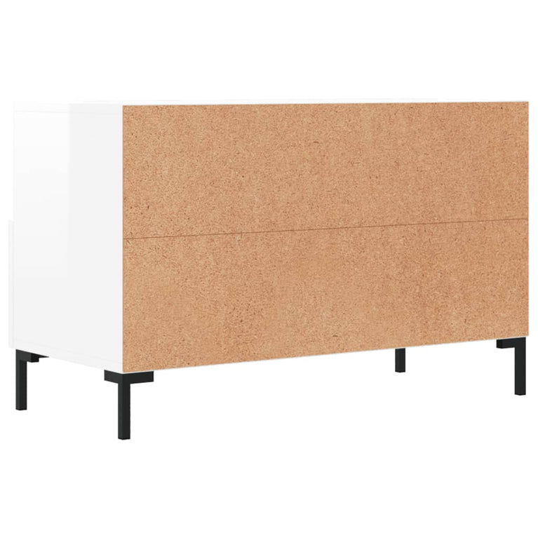 Tv-meubel 80x36x50 cm bewerkt hout hoogglans wit MeubelReus
