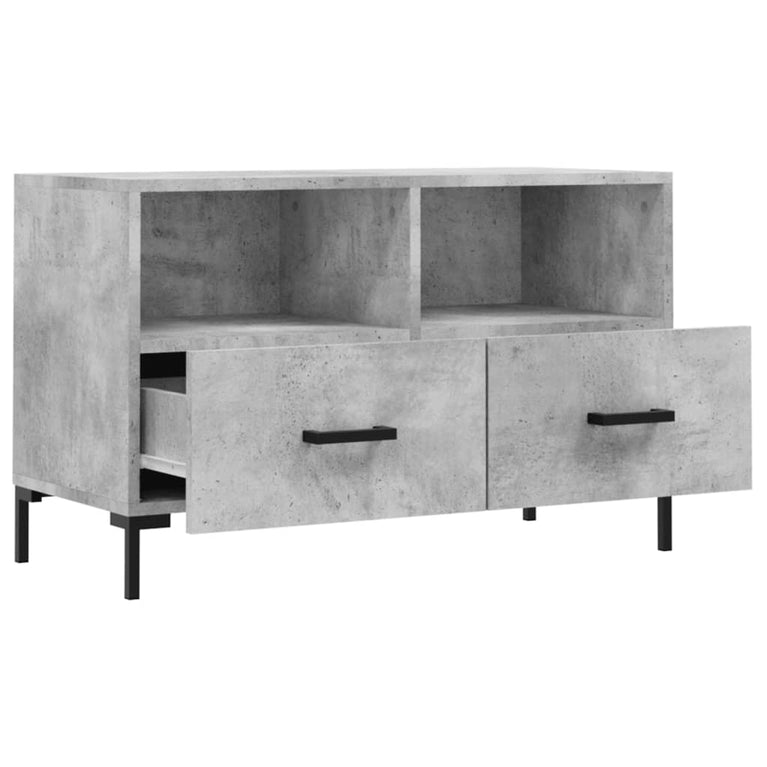 Tv-meubel 80x36x50 cm bewerkt hout betongrijs MeubelReus