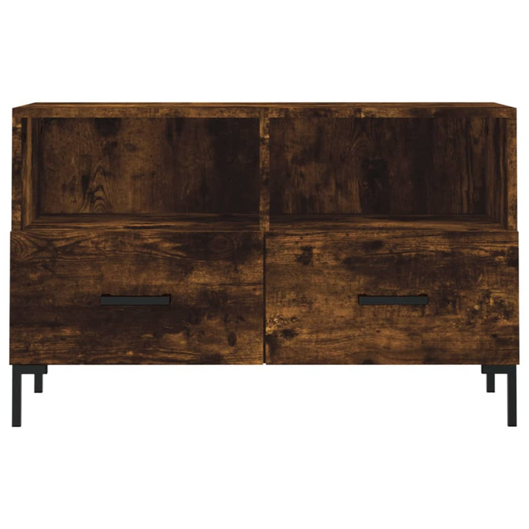 Tv-meubel 80x36x50 cm bewerkt hout gerookt eikenkleurig MeubelReus