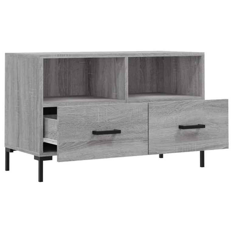 Tv-meubel 80x36x50 cm bewerkt hout grijs sonoma eikenkleurig MeubelReus