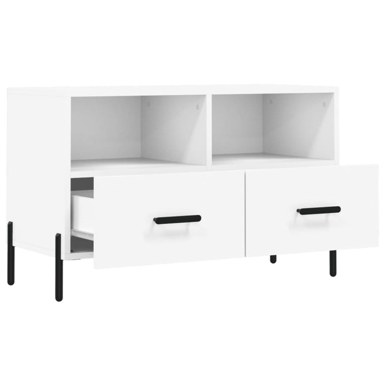 Tv-meubel 80x36x50 cm bewerkt hout wit MeubelReus