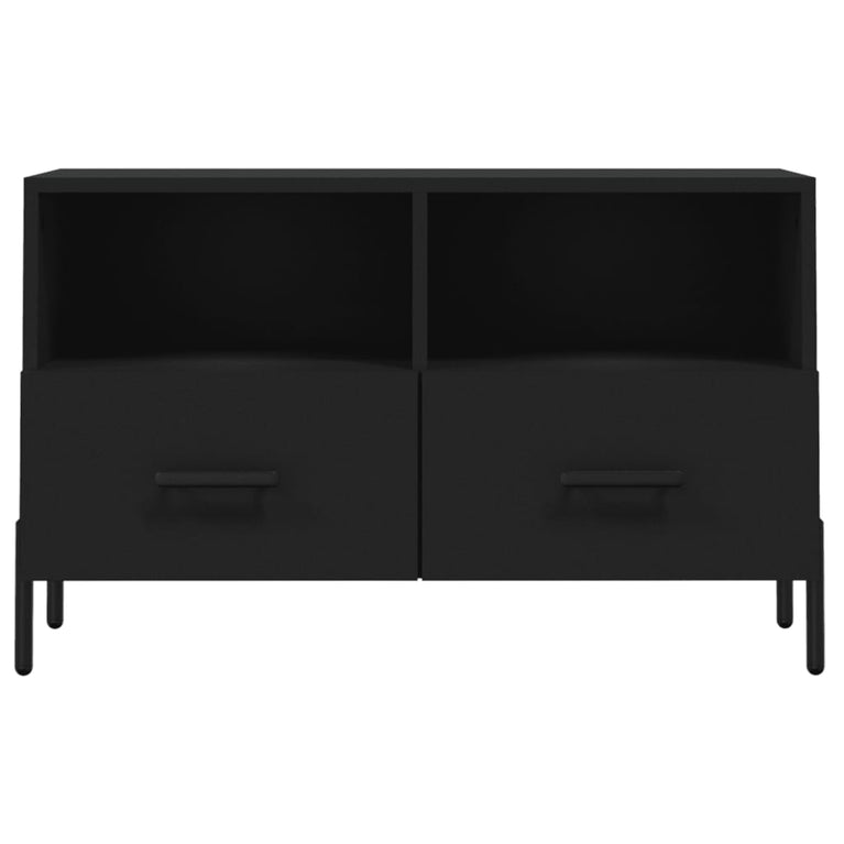 Tv-meubel 80x36x50 cm bewerkt hout zwart MeubelReus