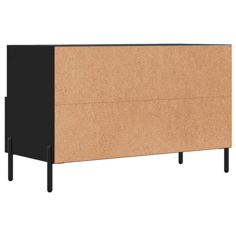 Tv-meubel 80x36x50 cm bewerkt hout zwart MeubelReus