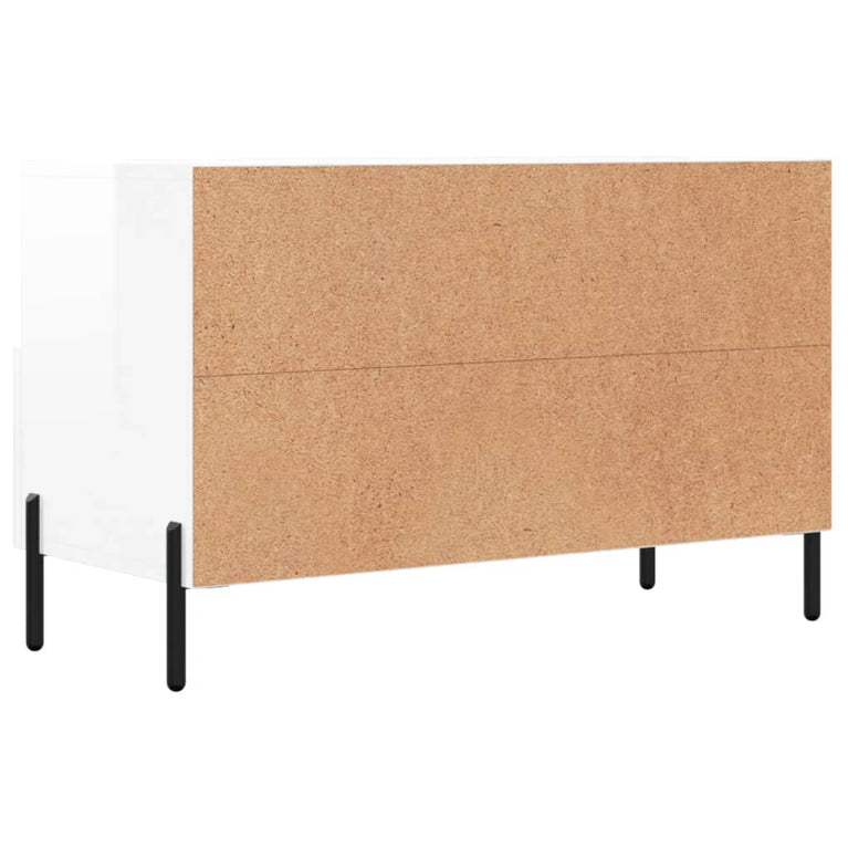 Tv-meubel 80x36x50 cm bewerkt hout hoogglans wit MeubelReus