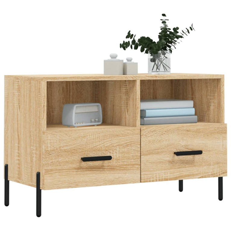 Tv-meubel 80x36x50 cm bewerkt hout sonoma eiken MeubelReus