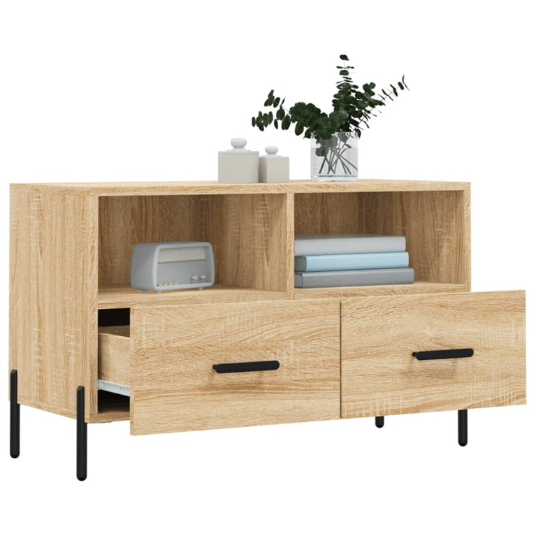 Tv-meubel 80x36x50 cm bewerkt hout sonoma eiken MeubelReus