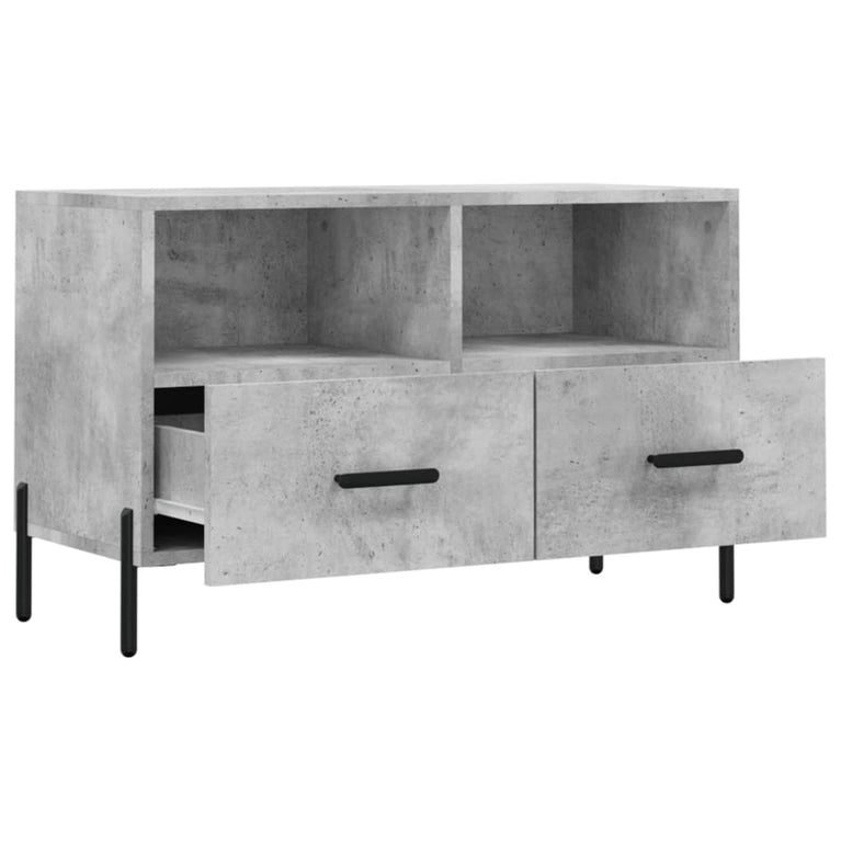 Tv-meubel 80x36x50 cm bewerkt hout betongrijs MeubelReus
