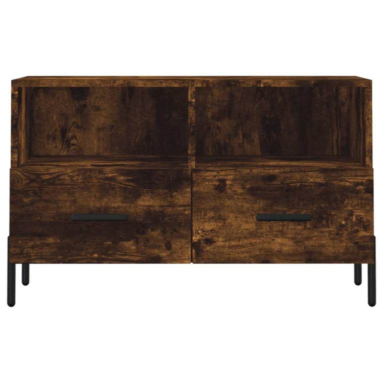 Tv-meubel 80x36x50 cm bewerkt hout gerookt eikenkleurig MeubelReus