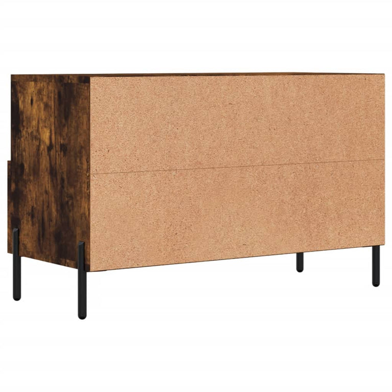 Tv-meubel 80x36x50 cm bewerkt hout gerookt eikenkleurig MeubelReus