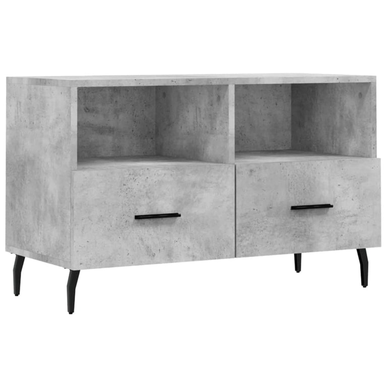 Tv-meubel 80x36x50 cm bewerkt hout betongrijs MeubelReus