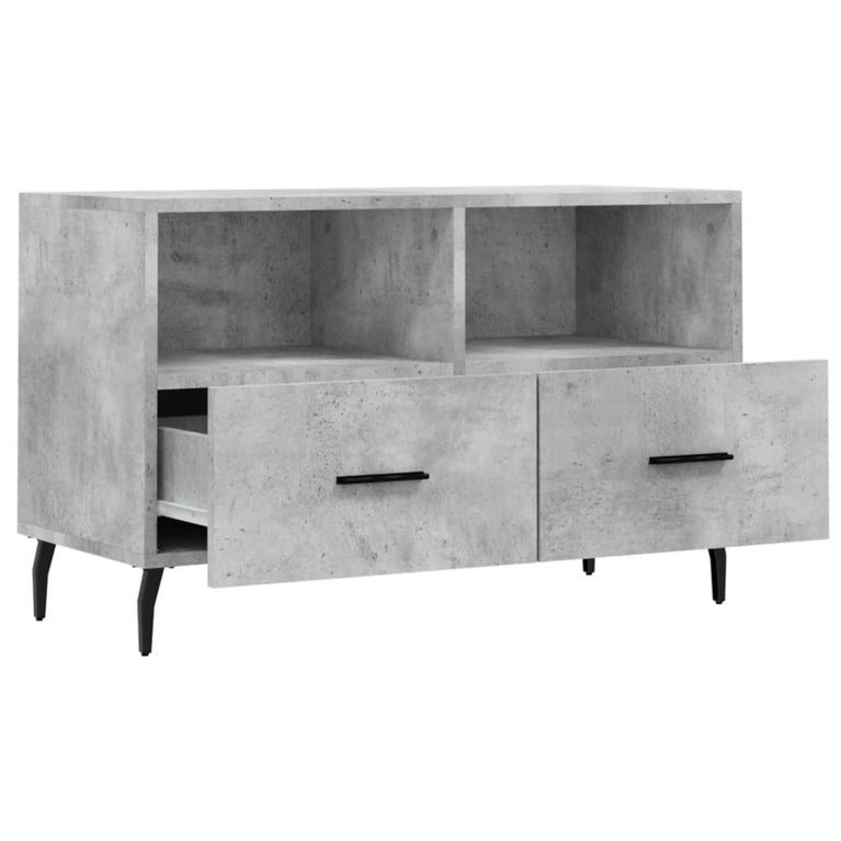 Tv-meubel 80x36x50 cm bewerkt hout betongrijs MeubelReus