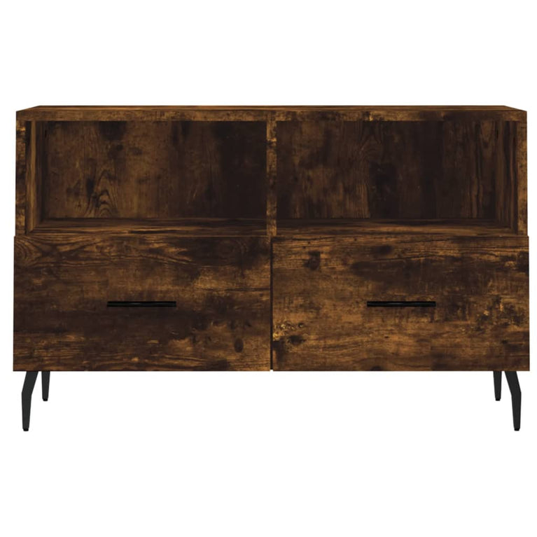 Tv-meubel 80x36x50 cm bewerkt hout gerookt eikenkleurig MeubelReus