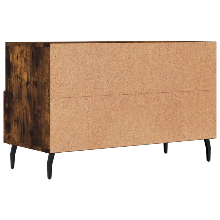 Tv-meubel 80x36x50 cm bewerkt hout gerookt eikenkleurig MeubelReus