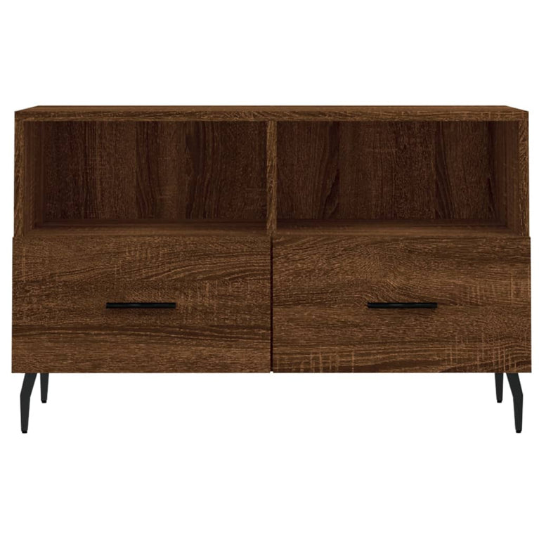 Tv-meubel 80x36x50 cm bewerkt hout bruin eikenkleur MeubelReus