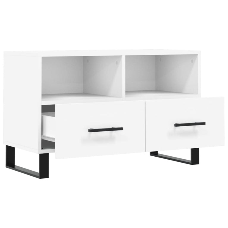 Tv-meubel 80x36x50 cm bewerkt hout wit MeubelReus