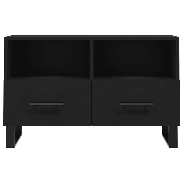 Tv-meubel 80x36x50 cm bewerkt hout zwart MeubelReus