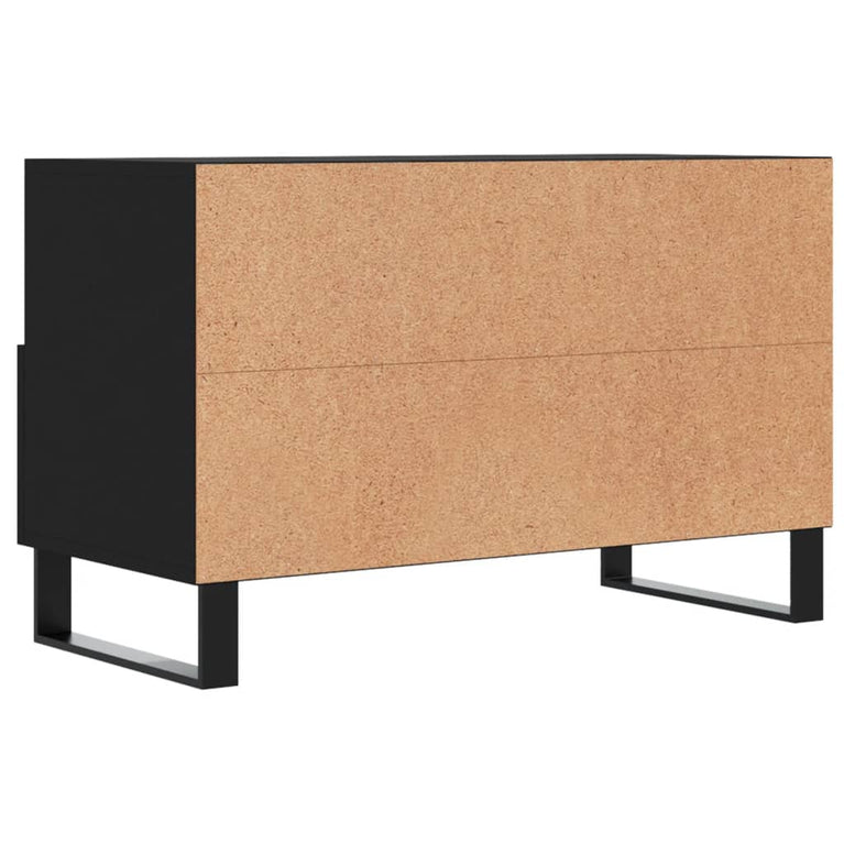 Tv-meubel 80x36x50 cm bewerkt hout zwart MeubelReus