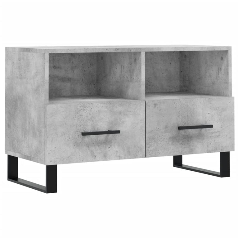 Tv-meubel 80x36x50 cm bewerkt hout betongrijs MeubelReus