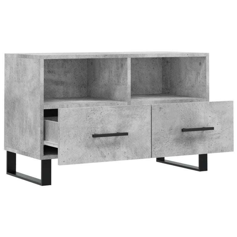 Tv-meubel 80x36x50 cm bewerkt hout betongrijs MeubelReus