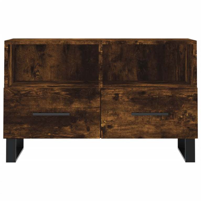 Tv-meubel 80x36x50 cm bewerkt hout gerookt eikenkleurig MeubelReus